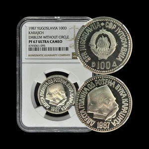 YUGOSLAVIA. 1987, 100 Dinara - NGC PF67 - Vuk Karadzic, Without Circle 095 - Picture 1 of 5