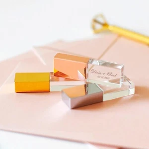 Gold Glas USB Flash Drive graviert Hochzeit Geschenk USB Box Endrive maßgeschneidert - Bild 1 von 25