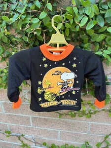 RARE VTG Kids Peanuts Snoopy Halloween Shirt 3T 60s 70s Retro Cartoon Spooky - Picture 1 of 6