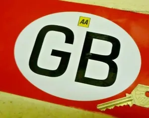 GB AA Italian Job Style Country ID Plate Car Sticker 6" Bumper Boot Mini Classic - Picture 1 of 1
