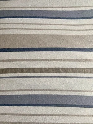The Company Store Flannel Full / Queen DUVET Bed Cover Chambray Tan Stripes - Image 1 of 4