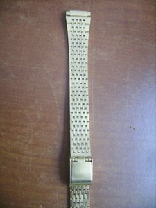 Bracelet de montre femme métallique doré largeur 14 mm allongeable neuf emb. - Picture 1 of 2