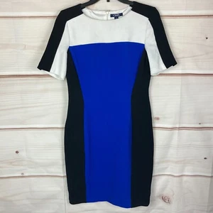 Chaps Dress  Womens 10 Textured Colorblock Sheath  Short Sleeve Stretch Knit - Picture 1 of 11