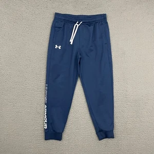 Under Armour Jogger Pants Boys Medium Loose Fit Blue Tapered Sports Activewear - Picture 1 of 9