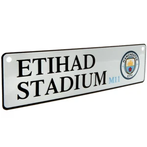 Manchester City Sign Street Metal Window Car Hanging Man Etihad FC Present Gift - Picture 1 of 4