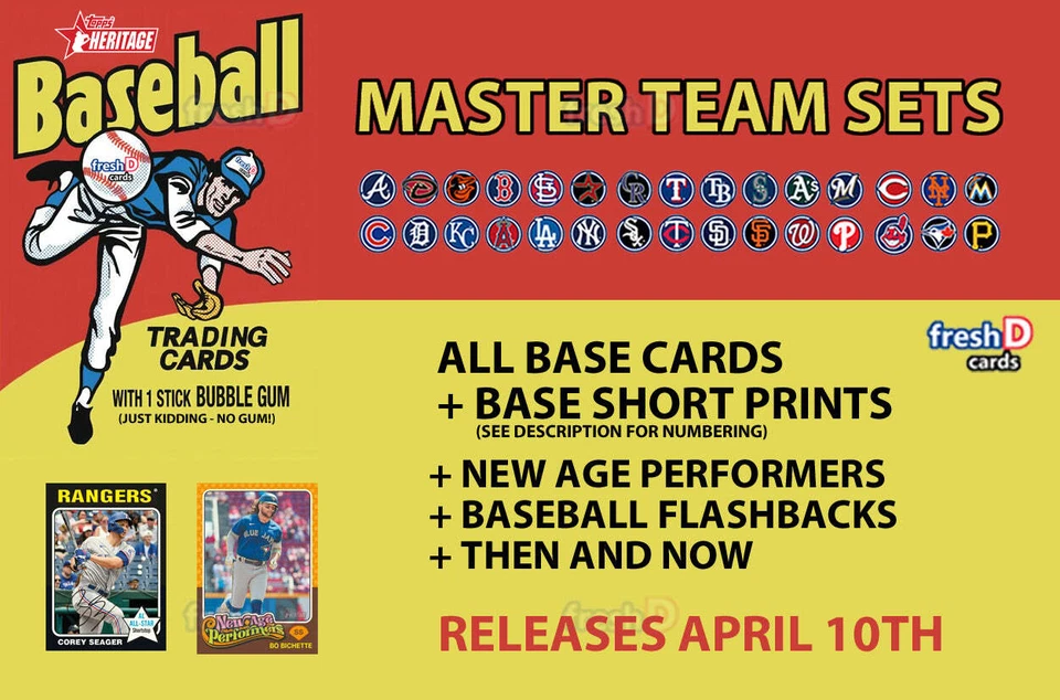 FRESHDCARDS 2024 Topps Heritage 1975 Master Team Set Adley Gunnar Baltimore Orioles
