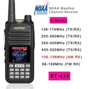Radtel RT-420 6 Bandas Amateur Ham Radio de Dos Vías 256CH Banda de Aire Walkie Talkie - Imagen 1 de 9