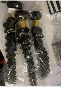 12A Brazilian Peruvian Virgin Human Hair Deep wave curly 14 16 18   ..300g - Picture 1 of 2