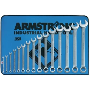 Armstrong 15pc Long Combination Wrench Set, Metric 12pt Satin Finish USA 52-682 - Picture 1 of 3