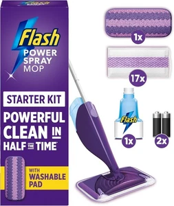 Flash Power Spray Mop Starter Kit con 1 Lavable y 17 Almohadillas Desechables, Piso - Imagen 1 de 8