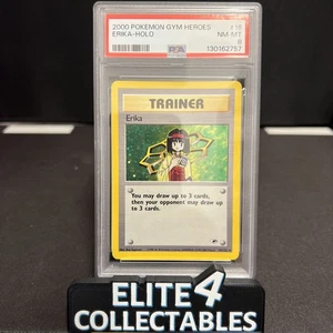 Gym Heroes - Erika 16/132 Holo - PSA 8 - Imagen 1 de 2