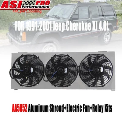 ELECTRIC FAN+ALUMINUM SHROUD RELAY FOR 1991-2001 1995 96 Jeep Cherokee XJ 4.0L Foto 1 de 4