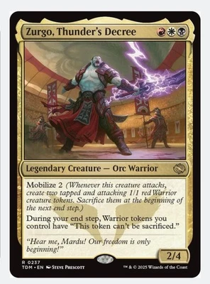 Zurgo, Thunder's Decree | MTG TDM | EDH Mardu Warrior Tribal | Rare | NEW NM - Image 1 of 3