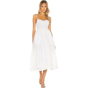Neu mit Etikett Revolve L'Academie The Marie Midikleid weiß voller Rock Taschen Größe Medium - Bild 1 von 9