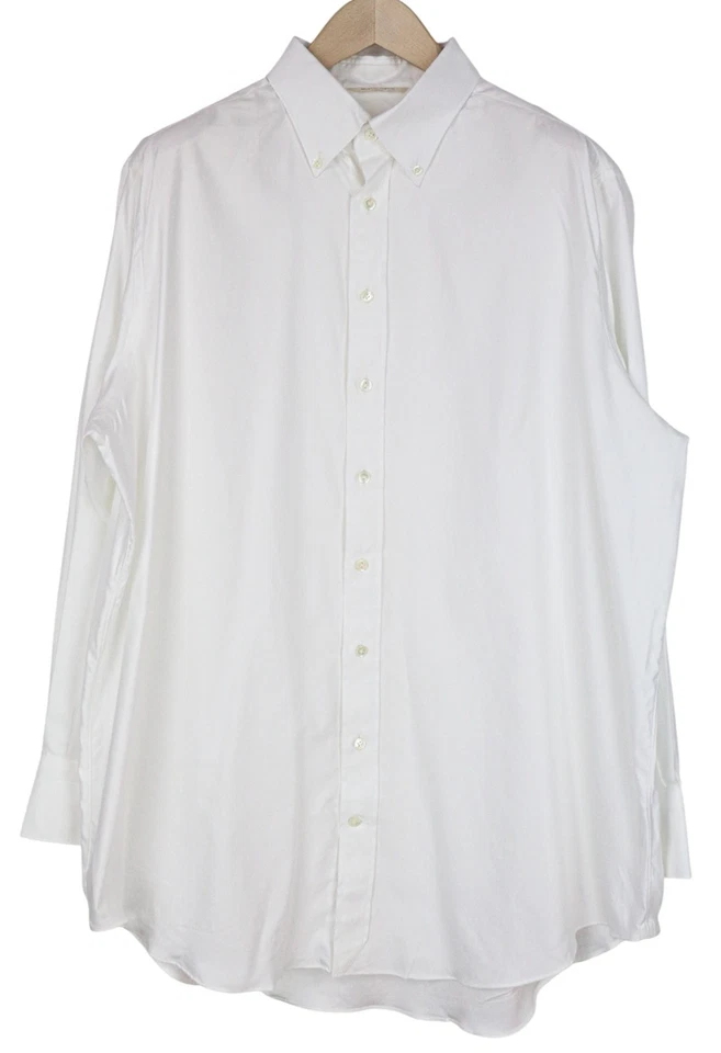 Camicia Formale Da Uomo SUITSUPPLY ~2XL Bianca Twill Slim Button-Down In Cotone - Immagine 1 di 4