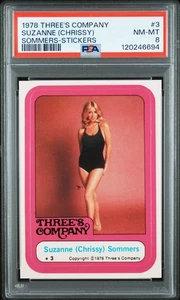 1978 THREE'S COMPANY STICKERS #3 SUZANNE (CHRISSY) SOMMERS  PSA 8 NM-MT POP 3 - Picture 1 of 2