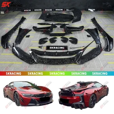 Kits de carrocería de alerón labial de parachoques delantero trasero de fibra de carbono forjado para BMW i8 2014-2020 Foto 1 de 4