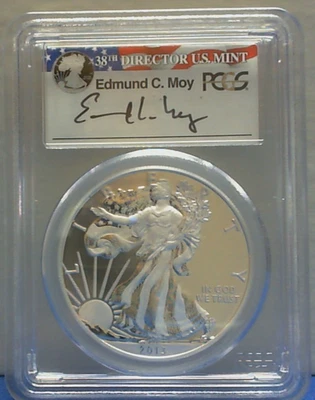 2013-W Silver Eagle West Point - Signed Edmund C. MOY- PCGS MS70 Enhanced (FS) - Image 1 of 4