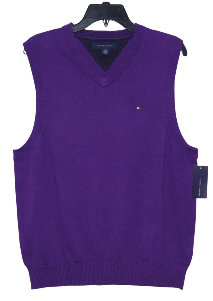 Tommy Hilfiger Men’s Plum Royale M V-Neck Vest NWT! - Image 1 of 1