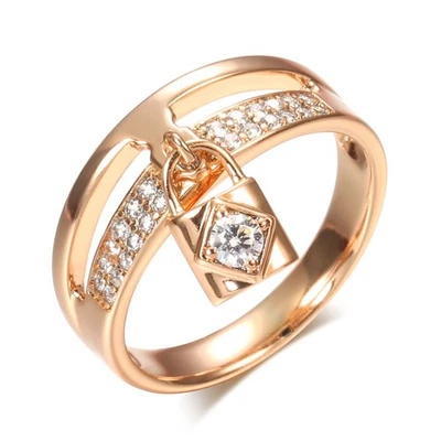 Ring 585er Rosegold Walzgold Zirkonia  Schloss Geschenkbox inklusive Luxus - Bild 1 von 4