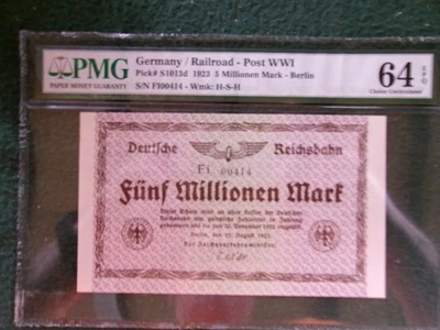 Germany/Railroad - Post WW1 Pick# S1013d 5 Millionen Mark - Image 1 of 2