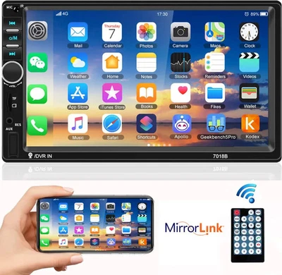 7" Double 2DIN Car MP5 Player Bluetooth Touchscreen Stereo Radio USB AUX - Image 1 of 4