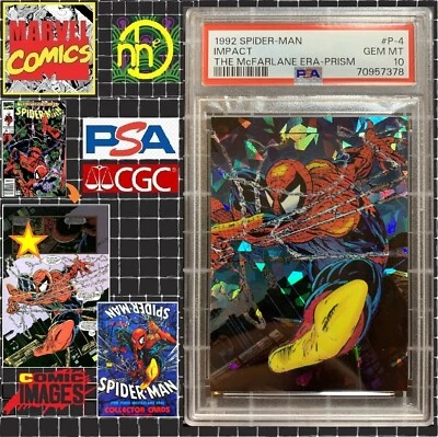 1992 Marvel Comic Images Spider-Man McFarlane Prism - #P4 Impact PSA 10 GEM - Image 1 of 4