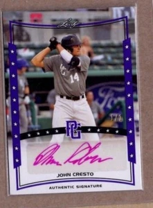 2014 Leaf Perfect Game PURPLE AUTO John Cresto REAL #1/1 Santa Clara Rockies - Picture 1 of 1