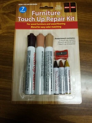 AN AMERICAN COMPANY 7-Piece Furniture Touch Up Markers & Fillers Repair Kit for Wood Furniture