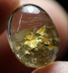 6.5ct  Rare NATURAL Clear  rutile calcite Crystal Polished  - Picture 1 of 10