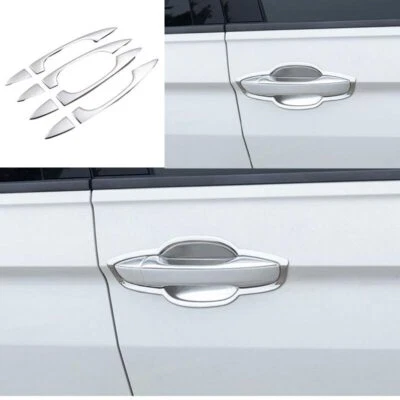 Серебристая отделка стальной внешней дверной ручки для Volkswagen Tiguan 2017-2021 годов выпуска - Изображение 1 из 4