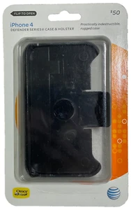 NEW iPhone 4 Defender Series Case and Holster OTTER Box Durable Vintage Black - Picture 1 of 5