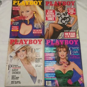 Lot Of (4) Playboy 1986 Magazines With Centerfolds Apr May June July - Picture 1 of 12