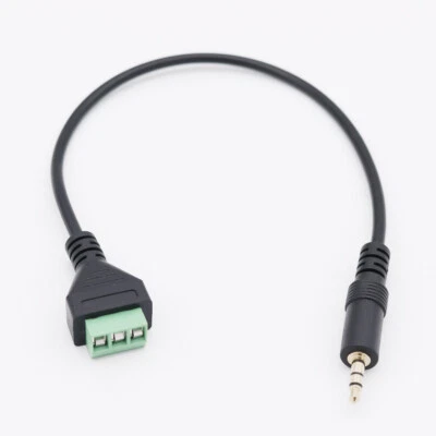 3.5mm 1/8" Stereo TRS Male Plug To AV Screw Video Balun Terminal Adapter Cable - Image 1 of 4