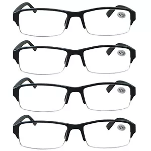 4er-Pack Herren Halber Rahmen blau lichtblockierend Lesebrille Federscharnier Leser - Bild 1 von 9