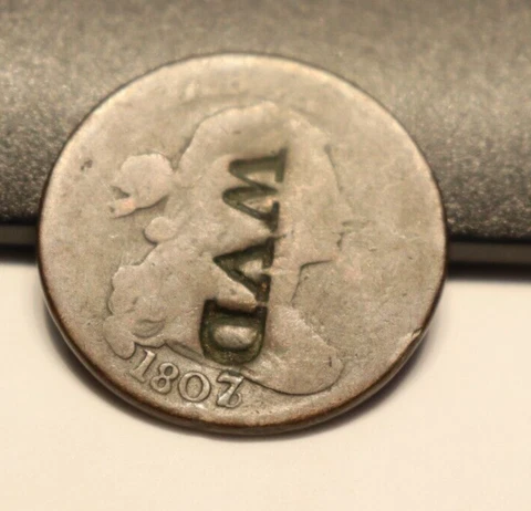 1807/06 US Large Cent 1c Bold Counterstamp WVD Cover