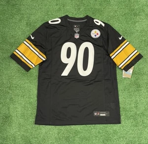 Nueva camiseta auténtica de los Pittsburgh Steelers T.J. Watt NFL Nike $130 mediana negra - Imagen 1 de 5