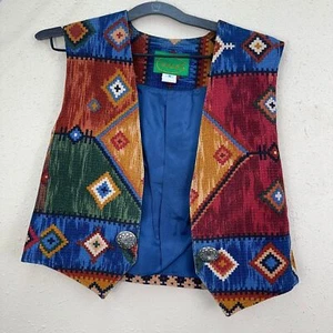 Wraps Western leichte native aztekische Weste Größe Mediumbraun blau OpenWraps TC1 - Bild 1 von 4