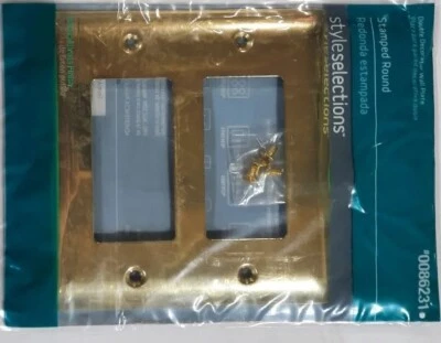 Style Selections Switch Cover Double GFCI Metal Wall Plate Polished Brass - Image 1 of 2