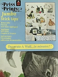  Vtg Priss Prints Jumbo Stick-Ups Kittens PreCut Reusable Wall Decoration #40291 - Picture 1 of 9