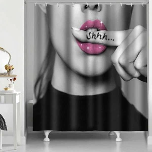 Moda Mujer Cortinas de Ducha Glamour Niñas Labio Baño Cortina 72x72 Pulgadas Po... - Imagen 1 de 7