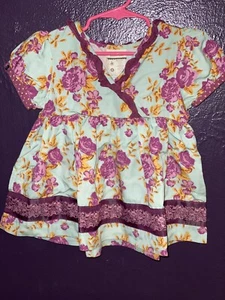 Matilda Jane Girls Lilac Bouquet Wrap Top Blouse Sz 4 Floral Ruffle Secret Field - Picture 1 of 3