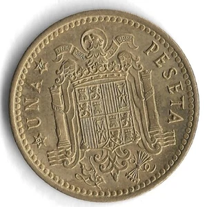 1966 (1974) Spain Una 1 Peseta World Coin - KM# 796 - Picture 1 of 2