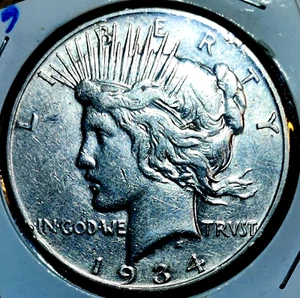 1934 S Peace Silver Dollar - HI GRADE - .900 Silver - KEY DATE - Picture 1 of 8