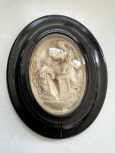 Miniatur Bild SAKRALE Darstellung verglast im ovalen Rahmen - Bild 1 von 12