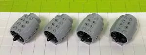 x4 LEGO Light Gray Airplane Jet Engine Large with Black Turbine 43121 Y1173 - Picture 1 of 1