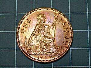 1967 UK Penny - aUNC - Lustre - British Coin