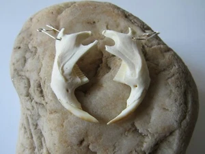 Moschusrat Kieferknochen Ohrringe Geist Schmuck Tierknochen Schmuck - Bild 1 von 3