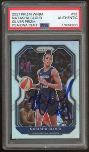Natasha Cloud Signed 2021 Prizm WNBA #32 Silver PSA Certified Autograph Mystics