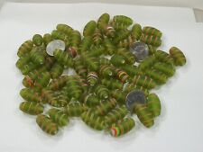 2 Pounds Lime Green Feather (14mm x 26mm) India Handmade Glass Beads (GP-33) ⭐
